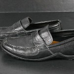 Cole Haan Men’s Penny Loafer Driving Moccasin Pebbled Black Leather 10M