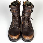 $500 NEW Diesel ELWOOD Brown Leather Distressed Double Strap Buckle Boots 13/47