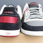 NIB Diesel Men’s Starch Black & Gray Leather Fashion Sneakers Shoes Size 10