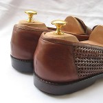 COLE HAAN  BROWN LEATHER BASKET WOVEN PENNY LOAFERS MEN’S  11 MEDIUM