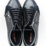 HUGO BOSS ORANGE LABEL SOUNDY BLACK SHOES SNEAKERS LEATHER SUEDE NEW SIZE 10 43