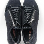 HUGO BOSS ORANGE LABEL SONORO BLACK SHOES SNEAKERS CANVAS & SUEDE NEW SIZE 10 43