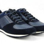 HUGO BOSS BLACK LABEL NIKORIO BLUE SHOES SNEAKERS LEATHER & SUEDE NEW SIZE 10 43