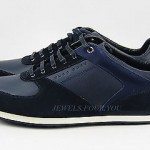 HUGO BOSS BLACK LABEL NIKORIO BLUE SHOES SNEAKERS LEATHER & SUEDE NEW SIZE 10 43