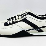 HUGO BOSS BLACK LABEL GRAMMEO CREAM & BLACK SHOES SNEAKERS LEATHER NEW SZ 10 43