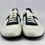 HUGO BOSS BLACK LABEL GRAMMEO CREAM & BLACK SHOES SNEAKERS LEATHER NEW SZ 10 43