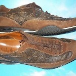 COLE HAAN NIKE AIR MEN’S DISTRESSED LEATHER OXFORD SHOES ,BROWN SNEAKERS  12 M.