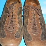 COLE HAAN NIKE AIR MEN’S DISTRESSED LEATHER OXFORD SHOES ,BROWN SNEAKERS  12 M.
