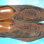 COLE HAAN NIKE AIR MEN’S DISTRESSED LEATHER OXFORD SHOES ,BROWN SNEAKERS  12 M.