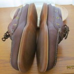 Mens sz 12 D brown leather Timberland rustic casual slip on lace tie boat shoes