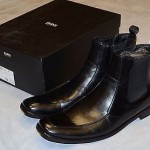 Authentic  HUGO BOSS Black Ankle All Leather Boots Shoes Size 11.5