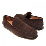 $245 HUGO BOSS Dark Brown Drivers Shoes Loafers 10 43 Mens Moccasins 10.5 43.5