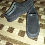 Clarks Black Leather Suede Slip on Shoes Men’s Sz 10.5