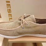 Diesel Kikko Men’s Leather Fashion Sneakers Sport Oxfords Lace Up Shoes Beige