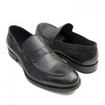$450 Hugo Boss ITALY Black Penny Loafers Dress Mens Shoes 8 41 Formal 8.5 41.5