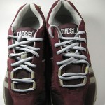 DIESEL 10 Rich Red Burgundy with Gray Suede Canvas Vinyl Vtg Classic RARE OG