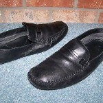 HUGO BOSS BLACK CLASSIC SLIP-ON SIGNATURE LOAFERS MOCCASINS SZ 11 PRE-OWNED