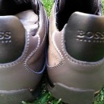 Mens Hugo Boss Space Up Slip On Dark Grey Leather Shoes -Size 10-NWT Retail $150