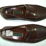 Men’s Cole Haan Woven Leather Penny Loafers Brown Sz 10 M