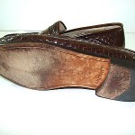 Men’s Cole Haan Woven Leather Penny Loafers Brown Sz 10 M