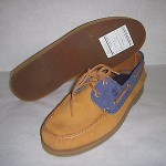 TIMBERLAND CLASSIC 2 EYE BOAT SHOE SZ 10 WHEAT NAVY 72527