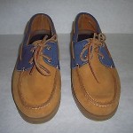TIMBERLAND CLASSIC 2 EYE BOAT SHOE SZ 10 WHEAT NAVY 72527