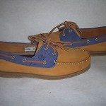 TIMBERLAND CLASSIC 2 EYE BOAT SHOE SZ 10 WHEAT NAVY 72527