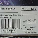VANS Star Wars New Hope 12 slip on shoes skate NIB lightsaber poster
