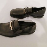 New Men’s Boss Hugo Boss Metal Logo Black Shoes/Made In Italy