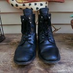Diesel “The Pit” Black Leather Lace Up Combat Boots w/Zip Detail Sz 7/7.5 EUR 40