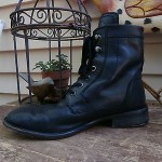 Diesel “The Pit” Black Leather Lace Up Combat Boots w/Zip Detail Sz 7/7.5 EUR 40