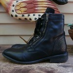 Diesel “The Pit” Black Leather Lace Up Combat Boots w/Zip Detail Sz 7/7.5 EUR 40
