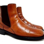 HUGO BOSS Leather Chelsea Boots Mens 9 M Tan Italy Casual/Dress Boots