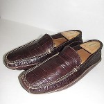 COLE HAAN Brown Croc Driving Moccasins Men’s Shoes Size 9 M