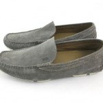 MEN’S BOSS HUGO BOSS GRAY SUEDE ROUNDED TOE DRIVING MOCCASINS  SHOES