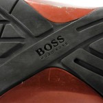 Hugo Boss 44 11 M Mens shoes brown orange leather fabric casual fashion sneakers