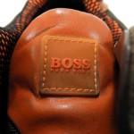 Hugo Boss 44 11 M Mens shoes brown orange leather fabric casual fashion sneakers