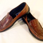 BRAGANO By Cole Haan Mens Brown Leather Woven Loafers Size 9.5M