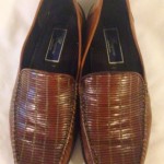 BRAGANO By Cole Haan Mens Brown Leather Woven Loafers Size 9.5M