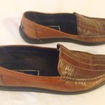 BRAGANO By Cole Haan Mens Brown Leather Woven Loafers Size 9.5M