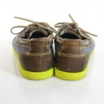COLE HAAN Men’s Blue Brown Leather Trim Yellow Soles Lace Up Loafers Sz 7M