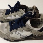 Diesel Men’s Lawndale Gray,White,Black Leather/Canvas Sneakers Size 10