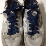 Diesel Men’s Lawndale Gray,White,Black Leather/Canvas Sneakers Size 10