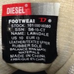 Diesel Men’s Lawndale Gray,White,Black Leather/Canvas Sneakers Size 10