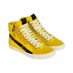 Diesel Mens D-String Yellow Black Leather Textile Lace Up Sneakers Shoes