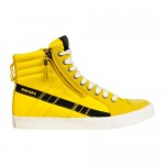 Diesel Mens D-String Yellow Black Leather Textile Lace Up Sneakers Shoes