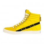 Diesel Mens D-String Yellow Black Leather Textile Lace Up Sneakers Shoes