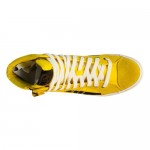 Diesel Mens D-String Yellow Black Leather Textile Lace Up Sneakers Shoes