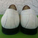 NICE HUGO BOSS WHITE BEIGE LEATHER LOAFERS SHOES SZ 10.5 M