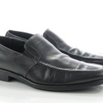 Hugo Boss 10 M Mens shoes black leather loafers slip on casual moccasin toe